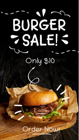 Plantilla de diseño de Fast Food Offer with Tasty Burger Instagram Story 