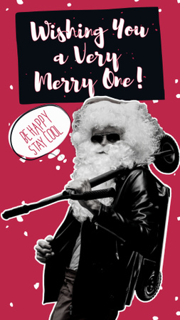 Christmas Greeting with Funny Santa Instagram Story Design Template