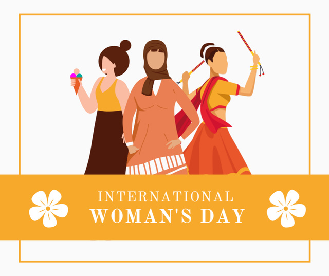 Plantilla de diseño de Diverse Women on International Women's Day Facebook 