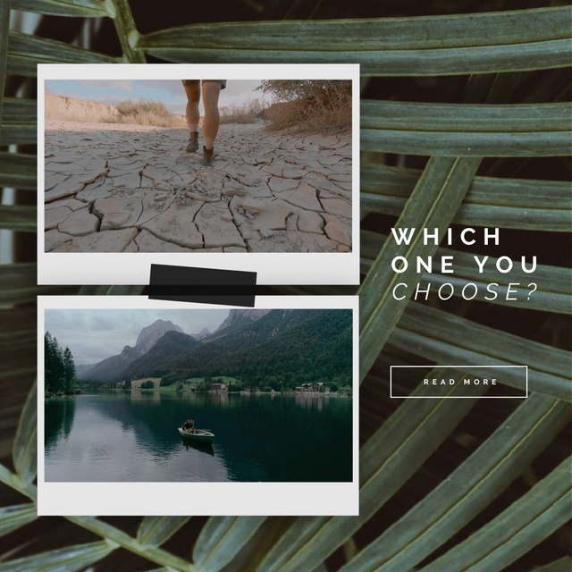 Template di design Snapshots with desert and scenic lake Animated Post