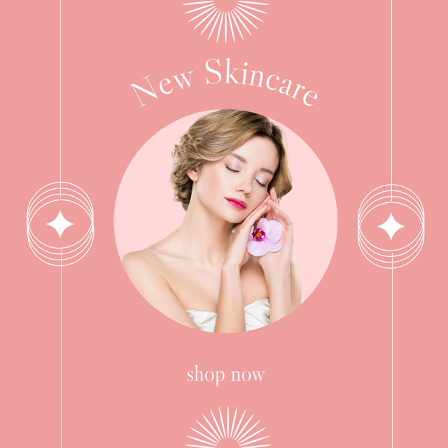 Cosmetic Shop Promoting New Skincare Products Instagram Design Template