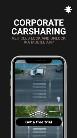 Corporate Car Sharing With Mobile App Instagram Video Story Design Template