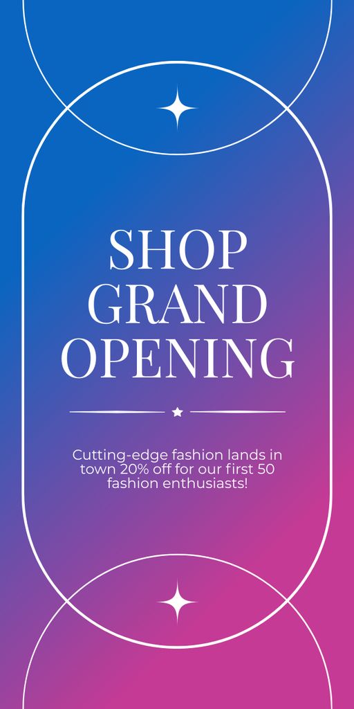 Plantilla de diseño de Fashion Shop Grand Opening With Discount For Enthusiasts Graphic 