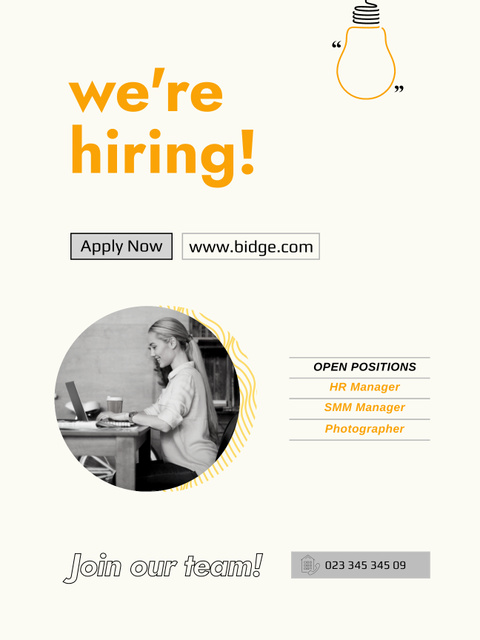 Young Woman Looking for Specialists for Company Poster US Design Template