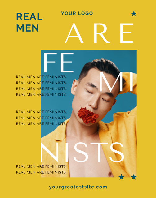 Phrase about Men are Feminists Poster 22x28in Design Template