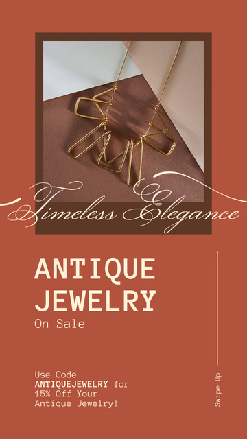 Elegant And Antique Necklace On Sale Instagram Story Design Template