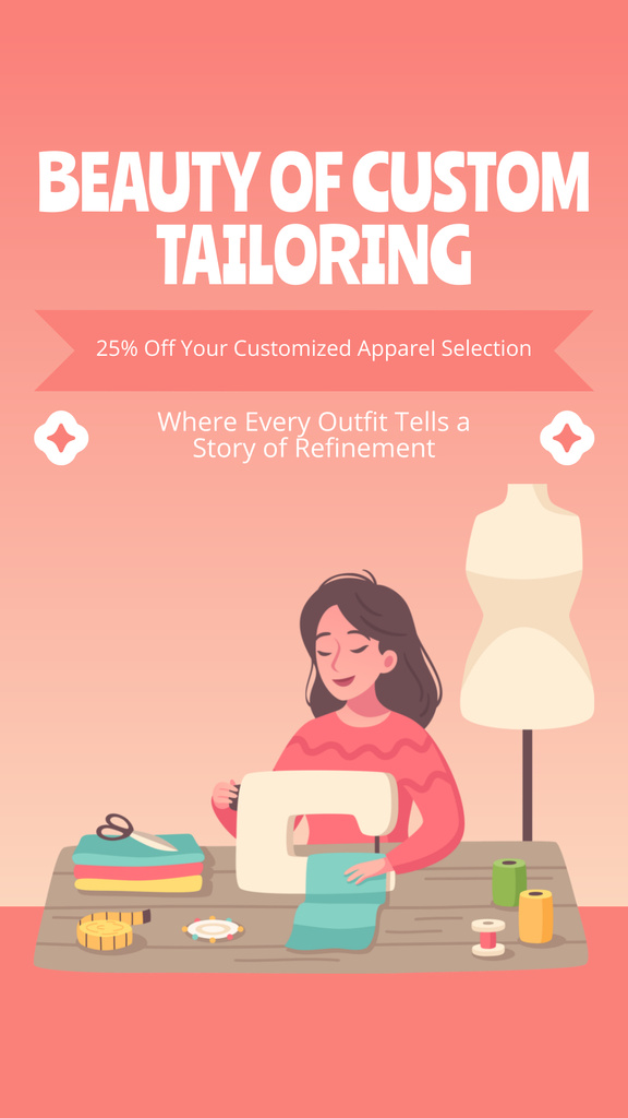 Modèle de visuel Discount on Making Custom Clothes - Instagram Story