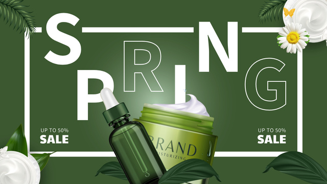 Natural Skin Care Spring Sale Announcement Youtube Thumbnail Design Template