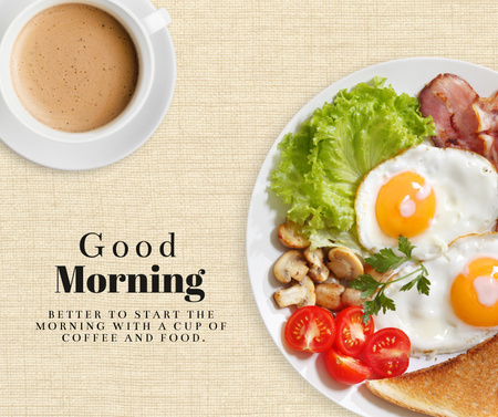 Healthy breakfast for good morning Facebook Πρότυπο σχεδίασης