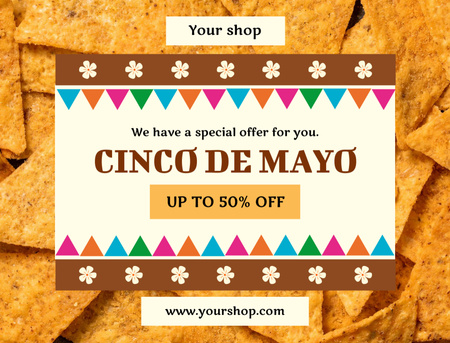Cinco de Mayo Special Offer with Mexican Chips Postcard 4.2x5.5in Design Template