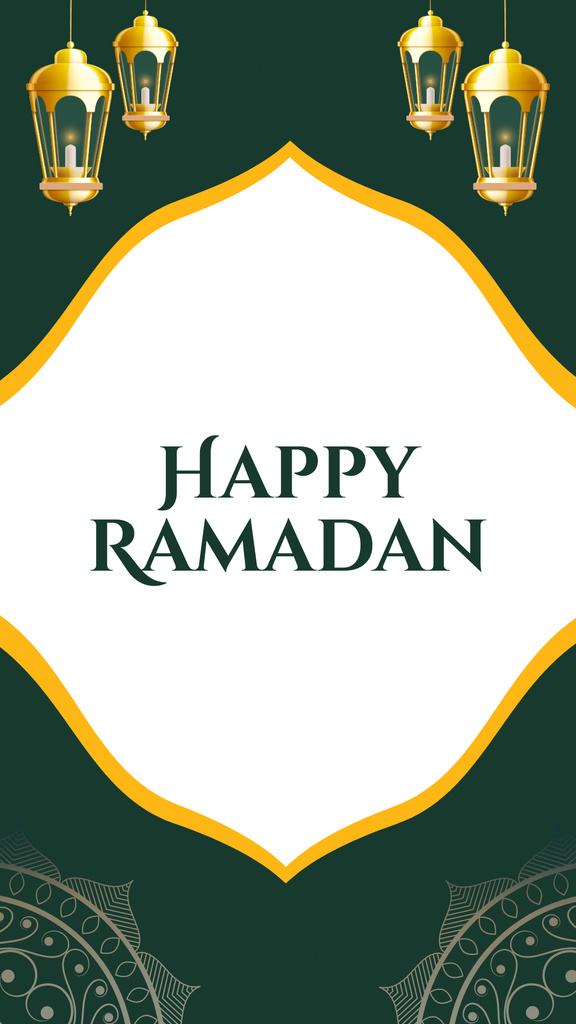 Designvorlage Wishing Happy Ramadan With Lanterns für Instagram Story