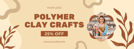 Plantilla de diseño de Discount on Polymer Clay Products Facebook cover 