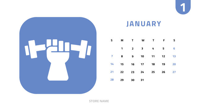 Various Types of Sports Equipment Calendar – шаблон для дизайна