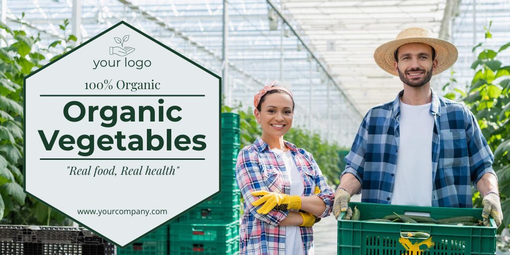 Organic Vegetables Growing and Selling Twitter Tasarım Şablonu