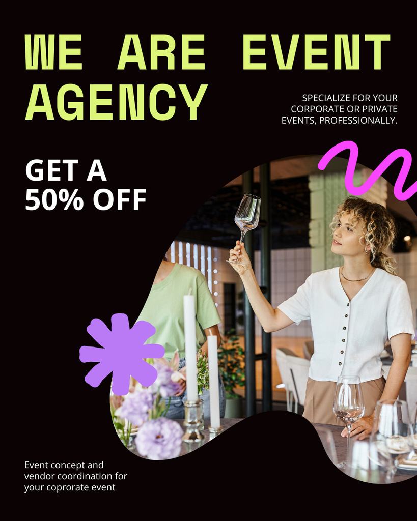 Experienced Event Planning Agency Services Instagram Post Vertical Design Template