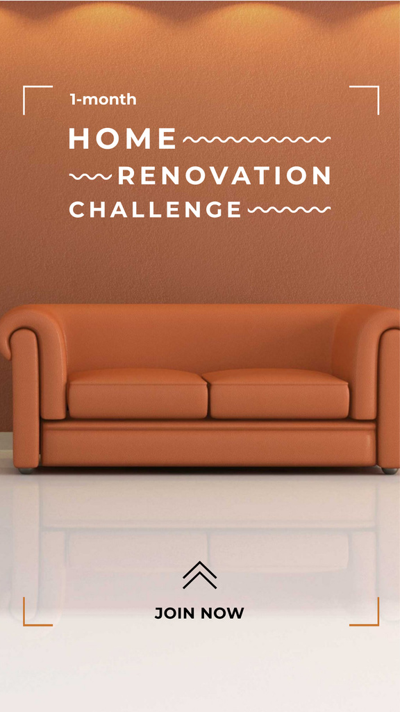 Designvorlage Home Renovation Ad with Stylish Sofa für Instagram Story