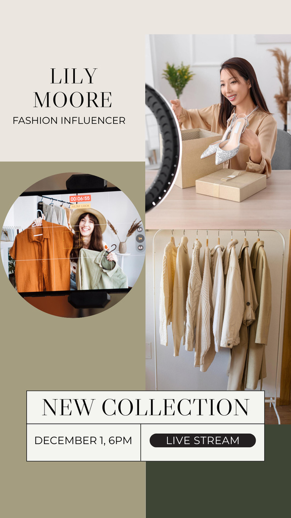 New Collection Review from fashion influencer Instagram Story Design Template