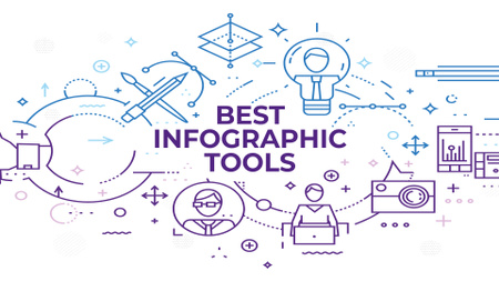 Plantilla de diseño de Las mejores herramientas de infografía Presentation Wide 