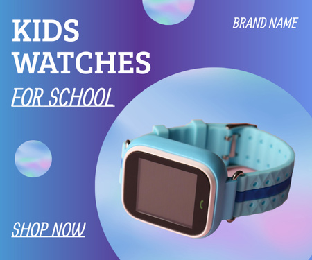 Template di design Offerta speciale ritorno a scuola per orologi per bambini Medium Rectangle