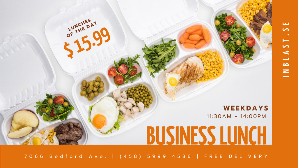 Healthy Business Lunch Offer FB event cover tervezősablon