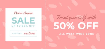 Discount Voucher on Pastel Pink Coupon Din Large Design Template