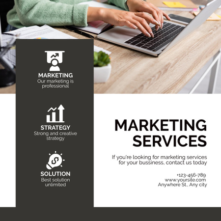 Marketing Strategy and Solutions Service LinkedIn post Design Template