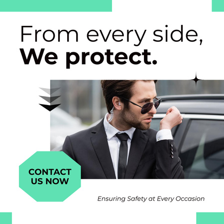 Protection of Your Business with Bodyguards Animated Post Design Template