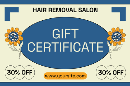 Designvorlage Geschenkgutschein für einen Haarentfernungssalon für Gift Certificate