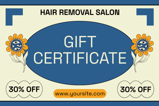 Gift Voucher to Hair Removal Salon Gift Certificate Πρότυπο σχεδίασης