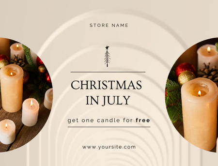 Christmas In July Celebration And Candles Offer Postcard 4.2x5.5inデザインテンプレート