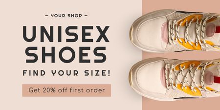 Plantilla de diseño de Offer of Unisex Shoes Twitter 