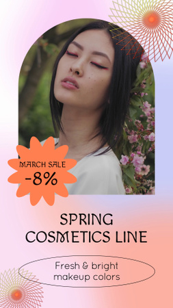Designvorlage Spring Cosmetics On Women's Day Sale Offer für Instagram Video Story