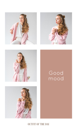 Young Woman in Tender Outfit Instagram Story Design Template