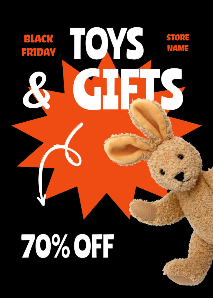Designvorlage Black Friday Toys & Gifts Sale für Flayer