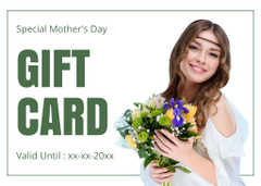 Mother's Day Offer with Beautiful Woman with Flowers