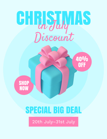 Magical Christmas in July Sale Ad Flyer 8.5x11in Design Template