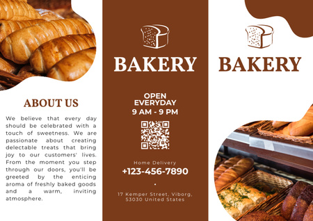 Modèle de visuel Annonce de boulangerie sur Brown - Brochure