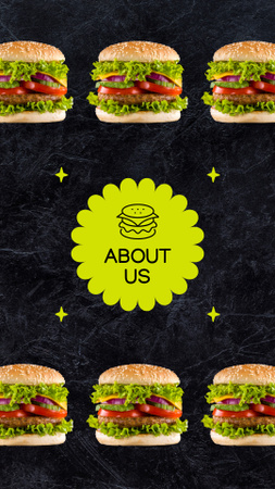 Tietoja ravintolasta hampurilaisilla Instagram Highlight Cover Design Template