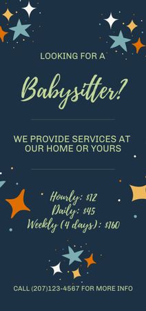 Designvorlage Responsible Babysitting Services Offer With Schedule für Flyer DIN Large