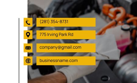 Designvorlage Angebot von Reifenauswuchtungen und anderen Dienstleistungen für Business Card 91x55mm