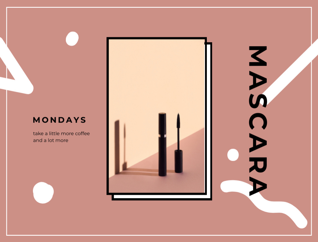 Black mascara tube Postcard 4.2x5.5in – шаблон для дизайну