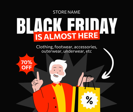 Black Friday Discounts Are Here Facebook Design Template