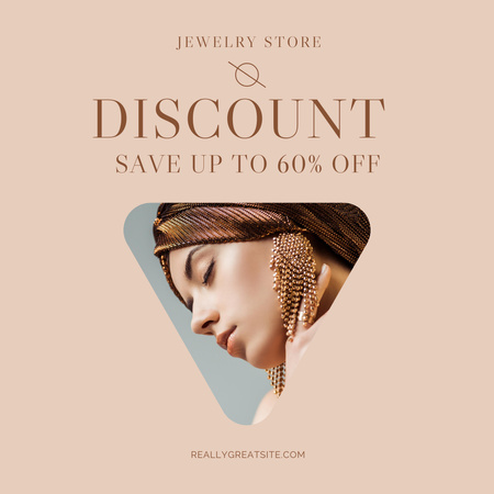 Jewelry Store Offer with Earrings  Instagram Design Template