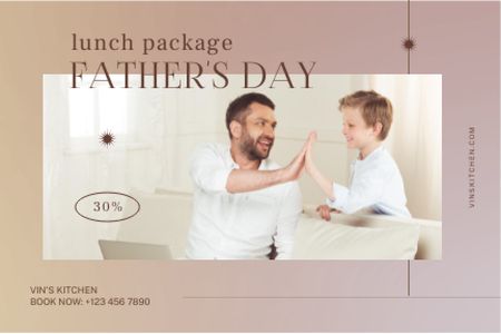 Designvorlage Happy Father Giving High Five to His Son für Gift Certificate