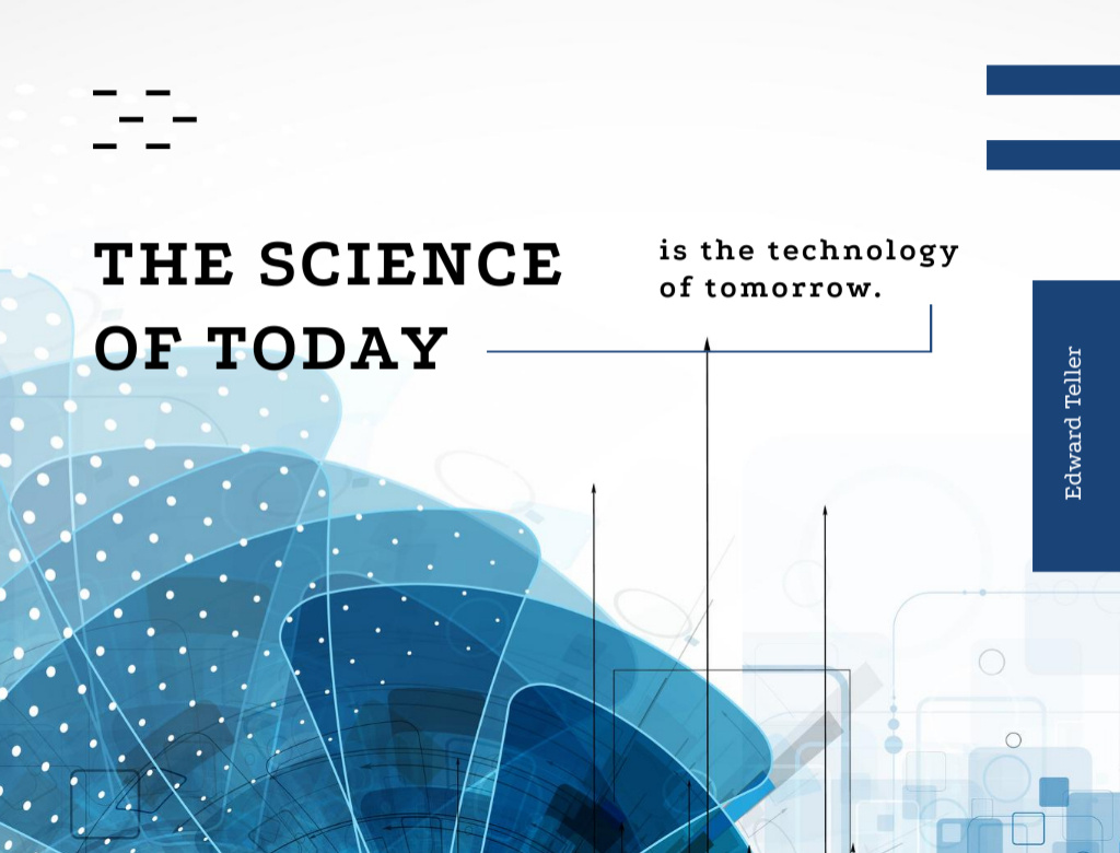 Technology And Science Phrase With Blue Circles Postcard 4.2x5.5in Šablona návrhu
