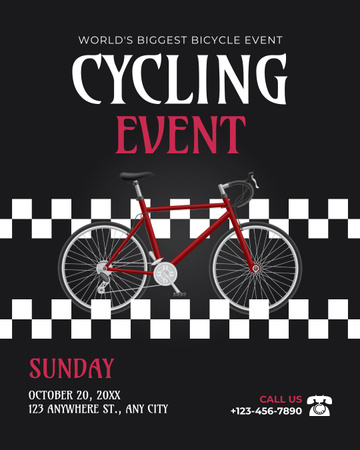 Announcement of Cycling Event on Black Instagram Post Vertical Design Template