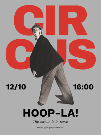 Designvorlage Circus Show Announcement with Clown für Poster US