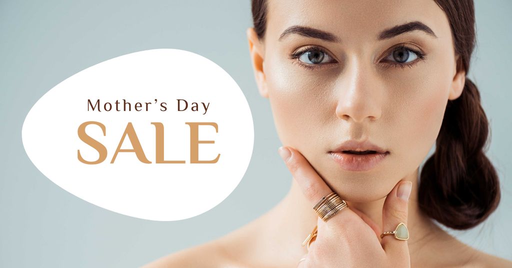 Platilla de diseño Mother's Day Sale with Attractive Woman Facebook AD