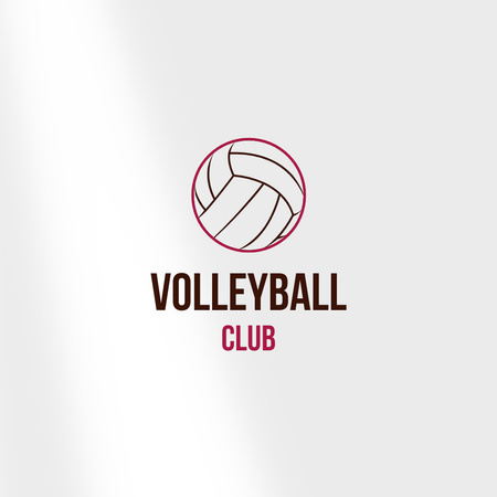 Emblema do clube esportivo de vôlei com bola Logo Modelo de Design
