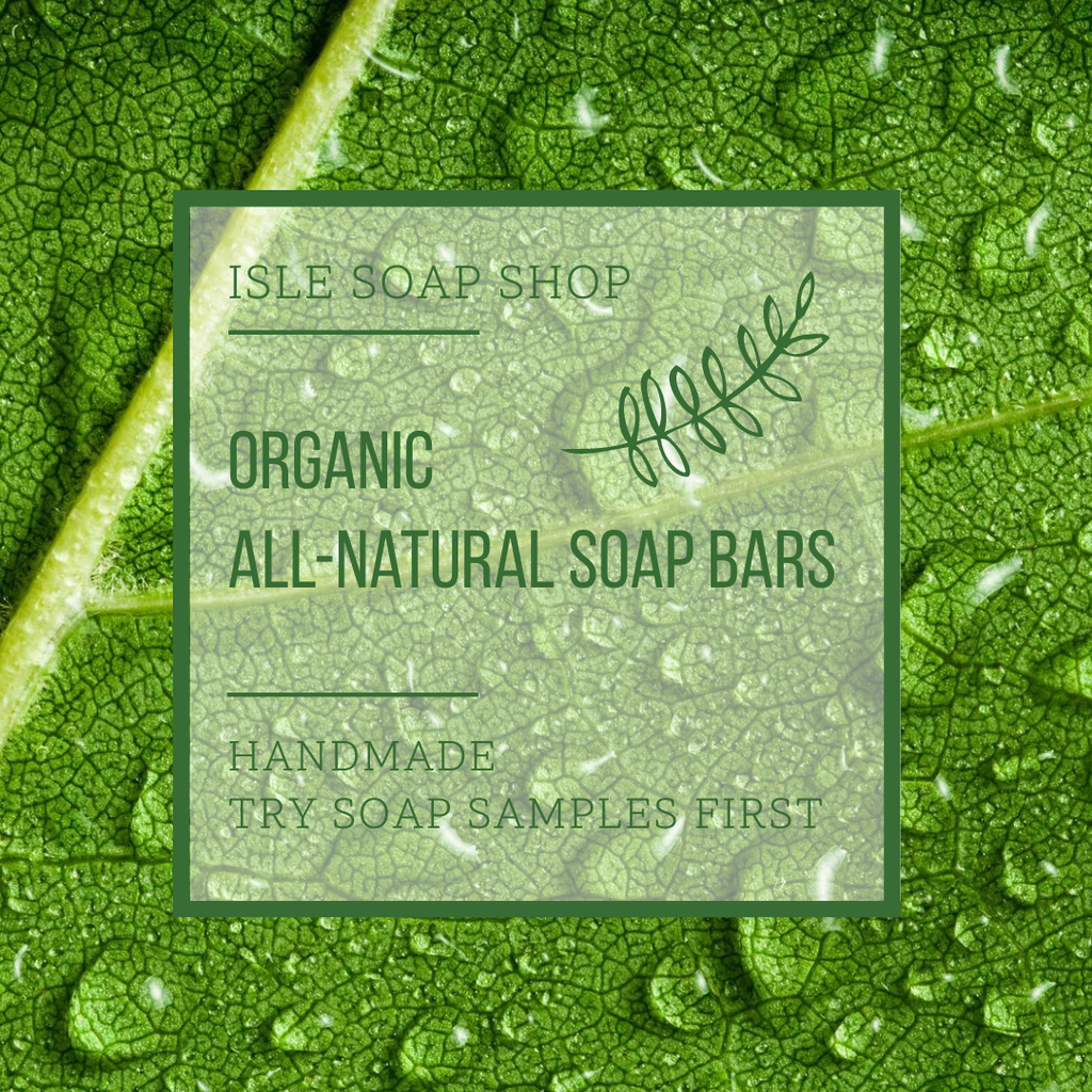 Organic Cosmetics Ad Drops on green Leaf Instagram AD Šablona návrhu